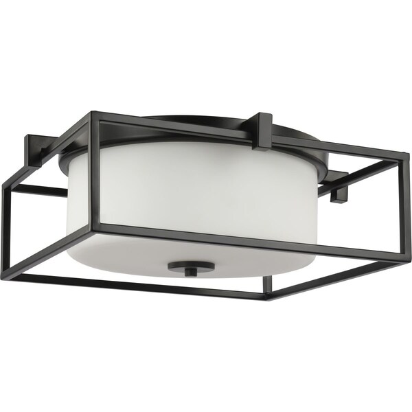 Progress Lighting Chadwick Collection Two-Light Black 15-3/8" Flush Mount P350171-031 - main